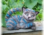 Cheshire Cat from Wonderland OOAK Alpaca Needle Felt