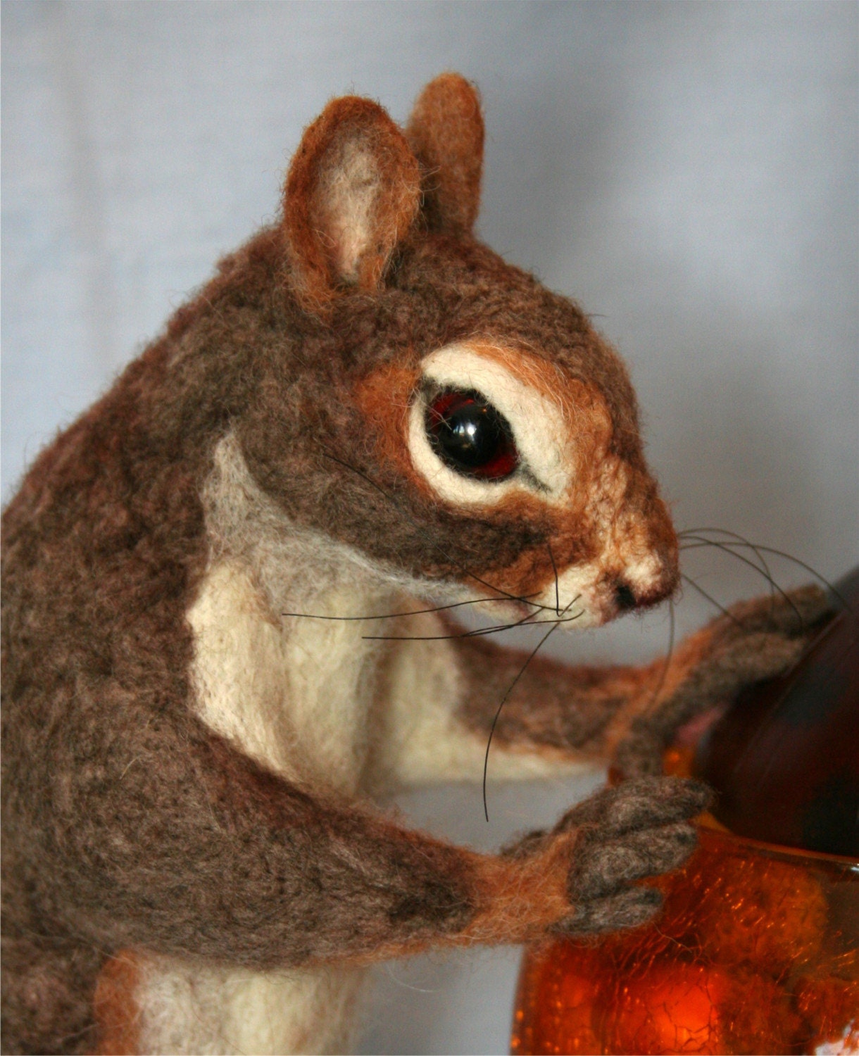 2010 Golden Teddy Award Winning Design OOAK Needle felted Life Size Nutkin Mother squirrel Free shipping