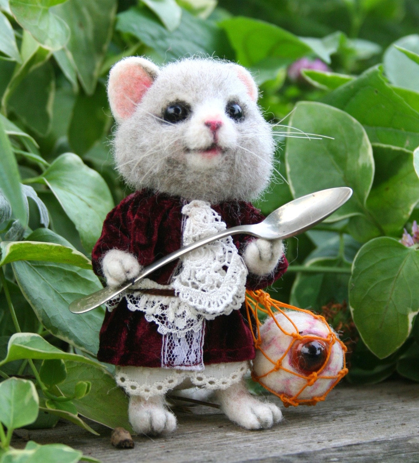 Alice's Wonderland Dormouse OOAK Needle felted Artist Doll