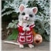 Tha Mad Hatter's Sidekick, Mallymkum, the Dormouse OOAK Needle felted Artist Character Doll