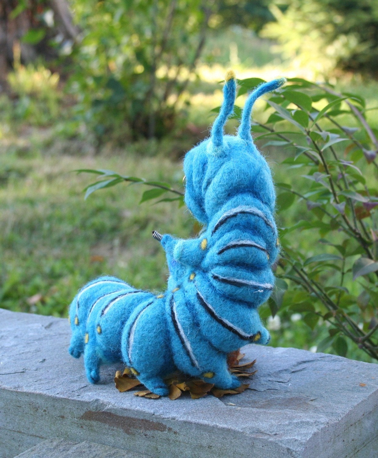 The Blue Caterpillar in Alice's Wonderland w his Hookah OOAK Needle felted Artist Doll by Stevi T.