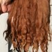 Natural Suri Alpaca med brown 7-8" Locks Weft 36" L Perfect for Doll Wig Making, Reborns, Rooting