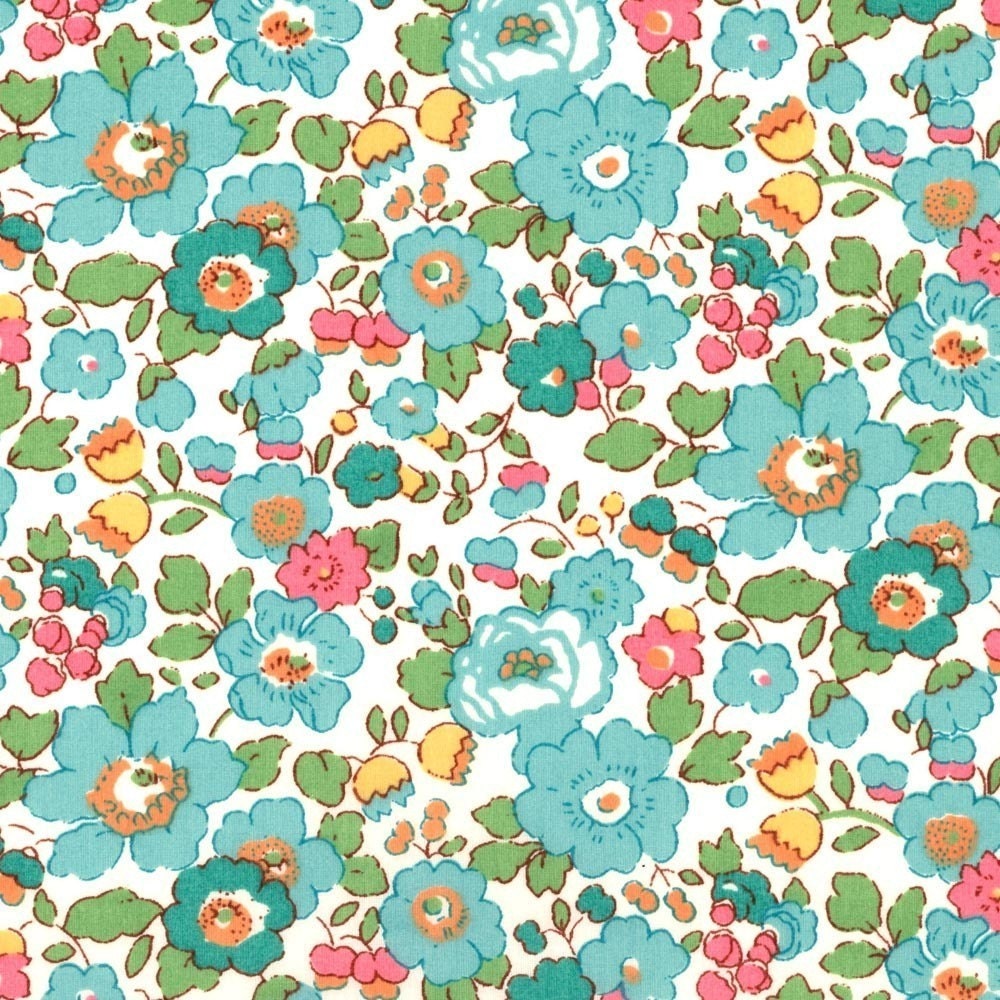 Liberty Tana Lawn Betsy Turquoise fabric Fat Quarter