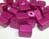 Deep violet purple plastic rounded rectangular beads 10x5mm