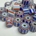 American chevron glass beads