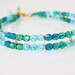 Ocean Blue and Teal Crystal Double Strand Anklet