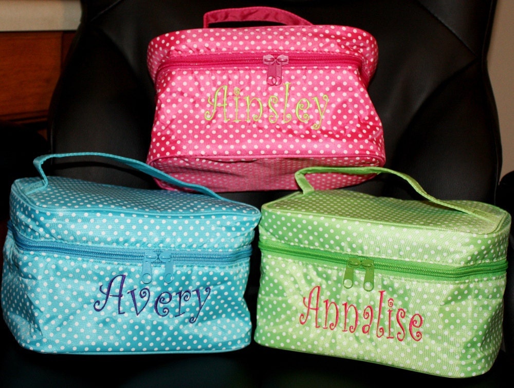 Personalized Cosmetic / Travel Bag with Handle- Assorted colors