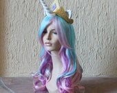 Princess Celestia costume cosplay wig - blue purple pink wig / my little pony cosplay / unicorn / friendship is magic