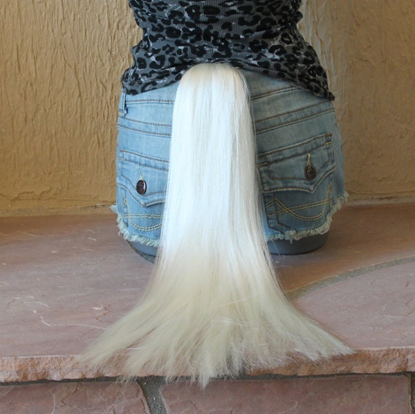 Unicorn horse tail - White costume clip on unicorn horse pony tail - the last unicorn - amalthea - acorna