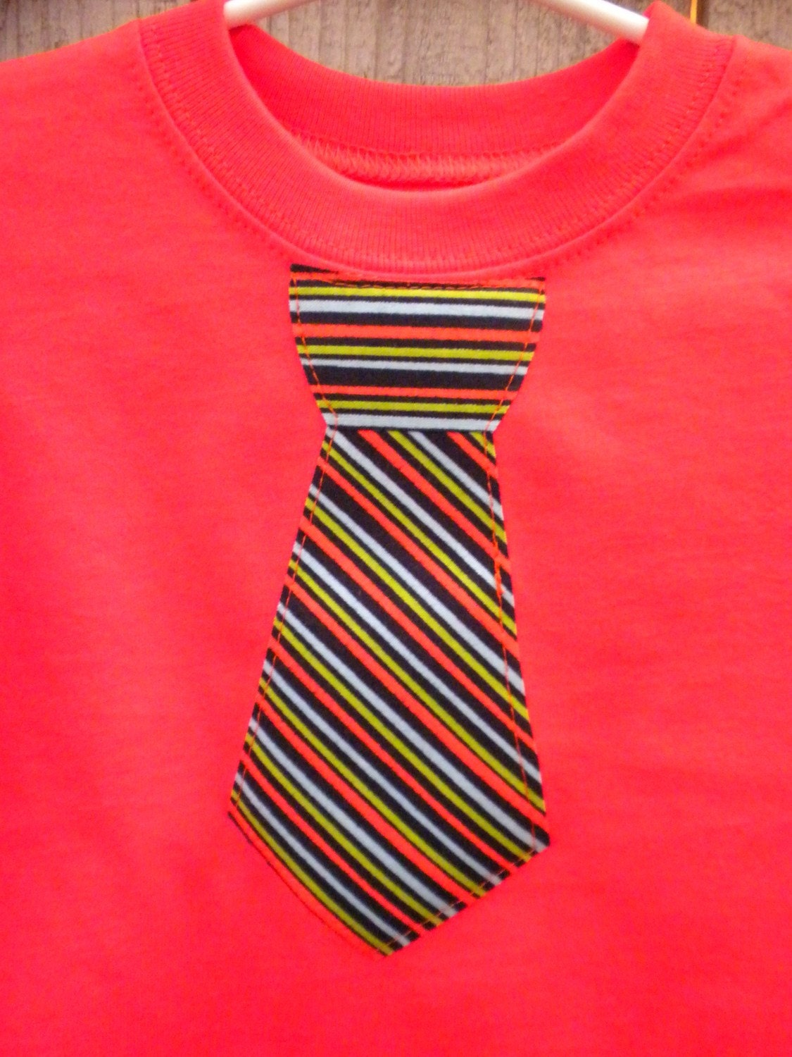 Fun Striped Tie l/s Orange Shirt - Size 12 Months