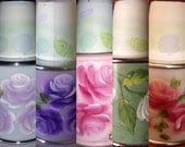 Custom Painted & Designed Dixie 3-5 Oz Cup Dispenser Chic Roses Shabby Floral