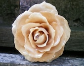 REAL Cream Beige ROSE Pin and Pendant Nature Inspired Jewelry