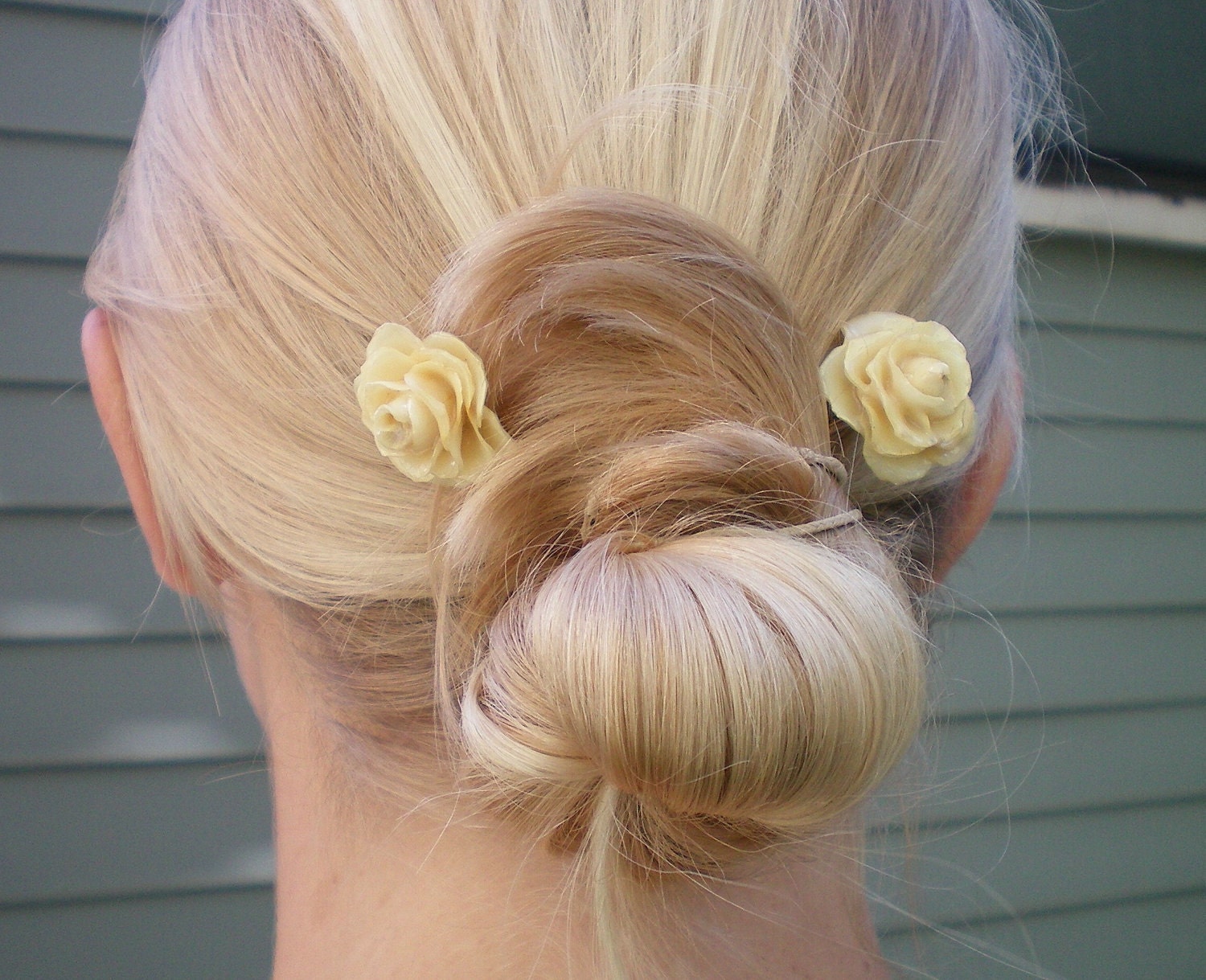 Custom Bridal REAL Small TEA ROSE Bobby Pin, Hair Piece for Bride or Wedding Party