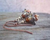 True Grit - mixed metal flower earrings