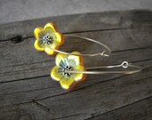 Golden flower hoops