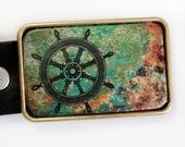 Nautical Belt Buckle Ship's Wheel