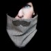 Mustache Scarf Cowl - Movember History Professor Neckwarmer