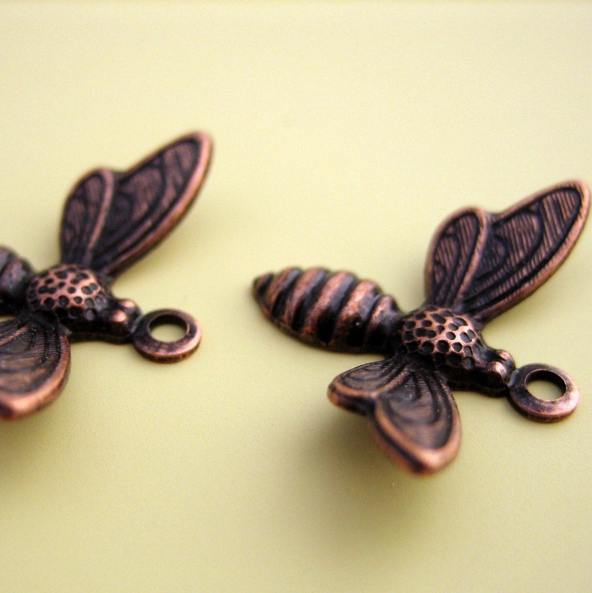 Copper Flying Bee Charm - SIX