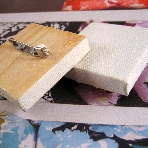 Blank Wearable Art Pins - Mini Stretched Blank Canvas
