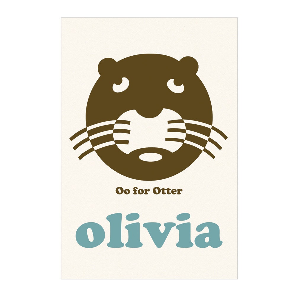 Personalized Custom Initial Letter Name Print Baby Art Nursery