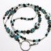 AQUA Dots Beaded Lanyard ID Badge Holder Keyholder Necklace / teacher / nurse / student / Leash