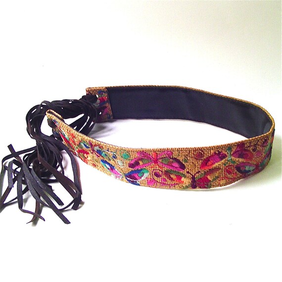 vintage Embroidered Butterfly Belt by SkinnyandBernie on Etsy