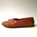 80s vintage Viva Cougar Caramel Brown Woven Leather Shoes