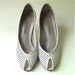 vintage White Leather Peep Toe Pumps