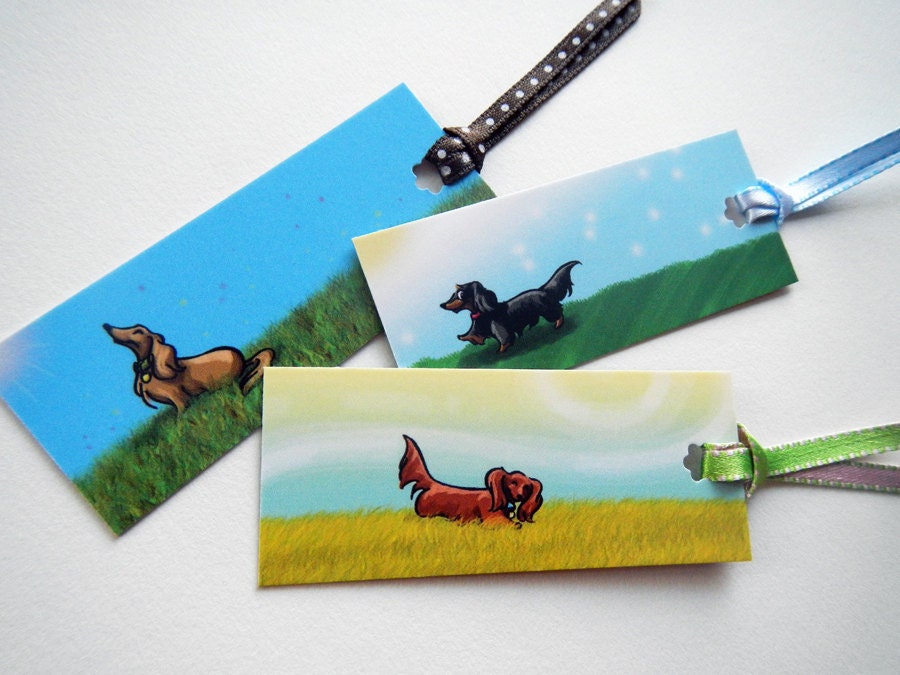 Longhaired Dachshund Mini Bookmark Set