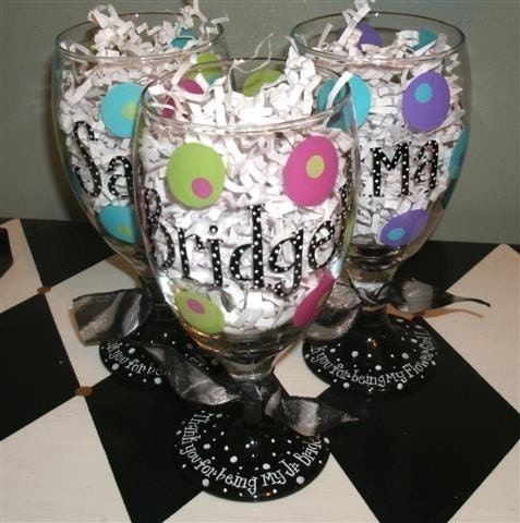 Junior Bridesmaid Tea Goblet Hand Painted