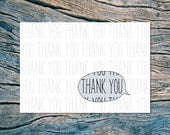 THANK YOU (speech bubble) folded note card with envelope
