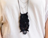 Lace necklace - Tigerlily Snowy Owl (in black)