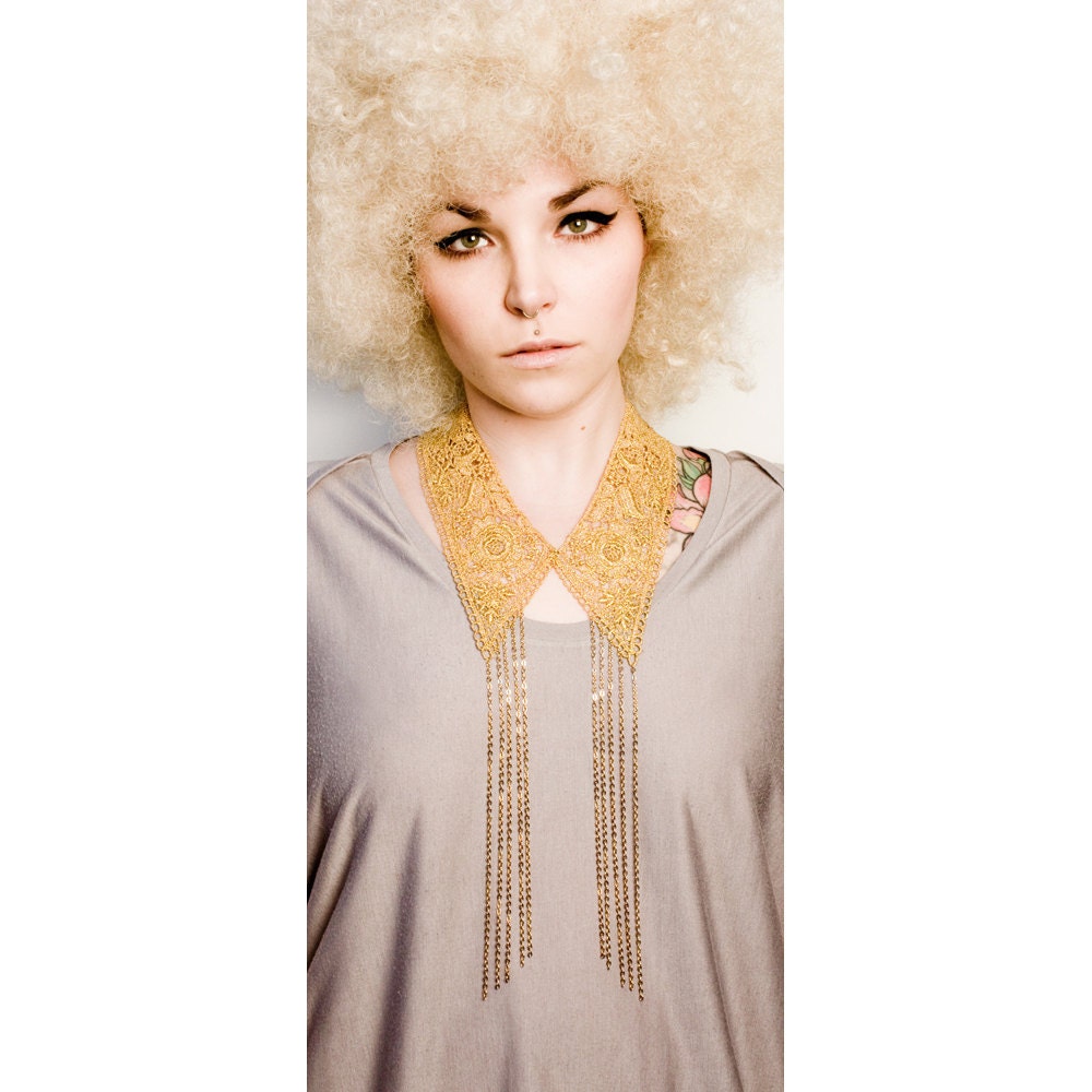 Alice Disco Collar (vintage lace and chain necklace)