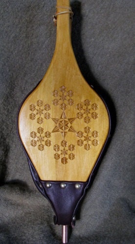 Fireplace Bellows--Chip Carved Snowflake  2