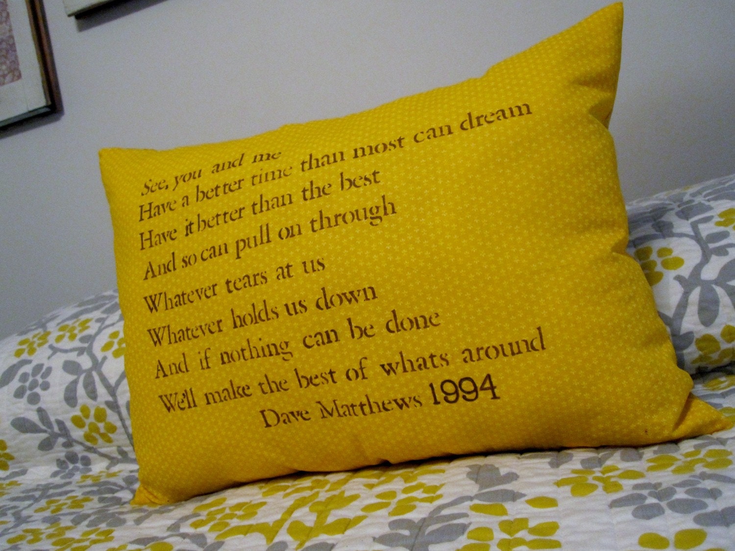 Customizeable Lyric Pillow, Dave Matthews- The Best of Whats Around