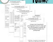 Photography Forms--- Templates for Photographers - Invoice, Image Release, Model Release, Print Order From, Client Agreement and Contract