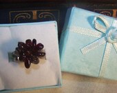 Garnet Cluster Ring Adjustable 01 CLEARANCE