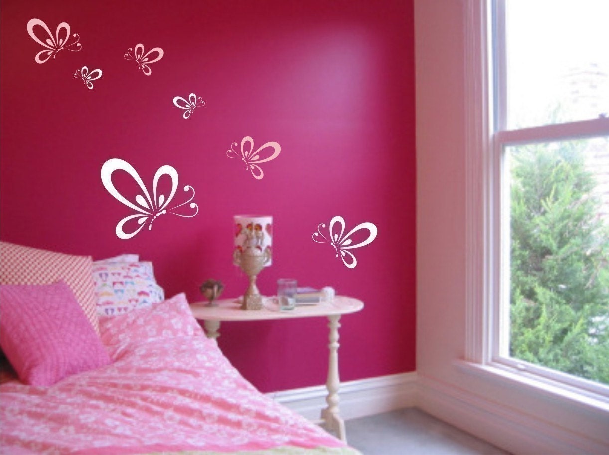 Butterfly Vinyl Wall Decals set of 12 Choose colors
