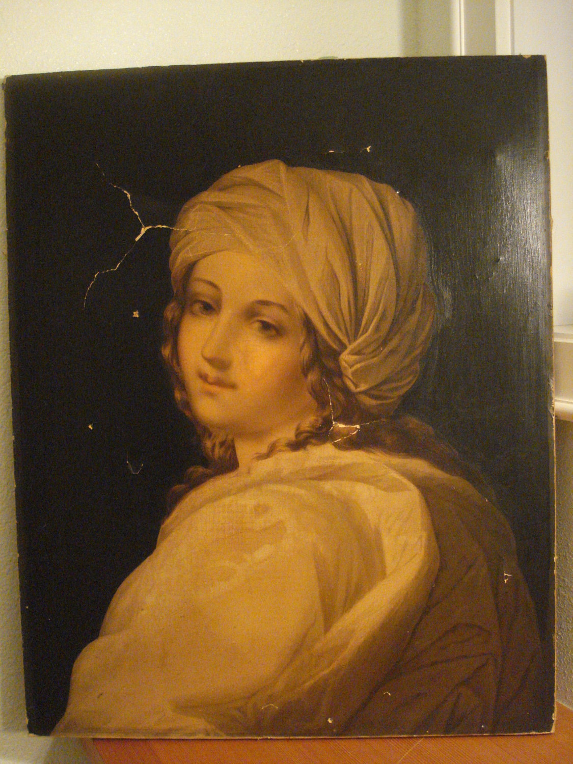 Antique Large Print on Canvas or Fabric Portrait 20 x 25" Stretched fabric with Print Painting