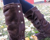 Pleated Leg Warmer Spats with Side Snaps