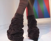 Luxury Velvet Leg Warmer Chocolate Clouds