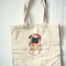 Parisian Pug Tote Bag - Romantic French Book Bag
