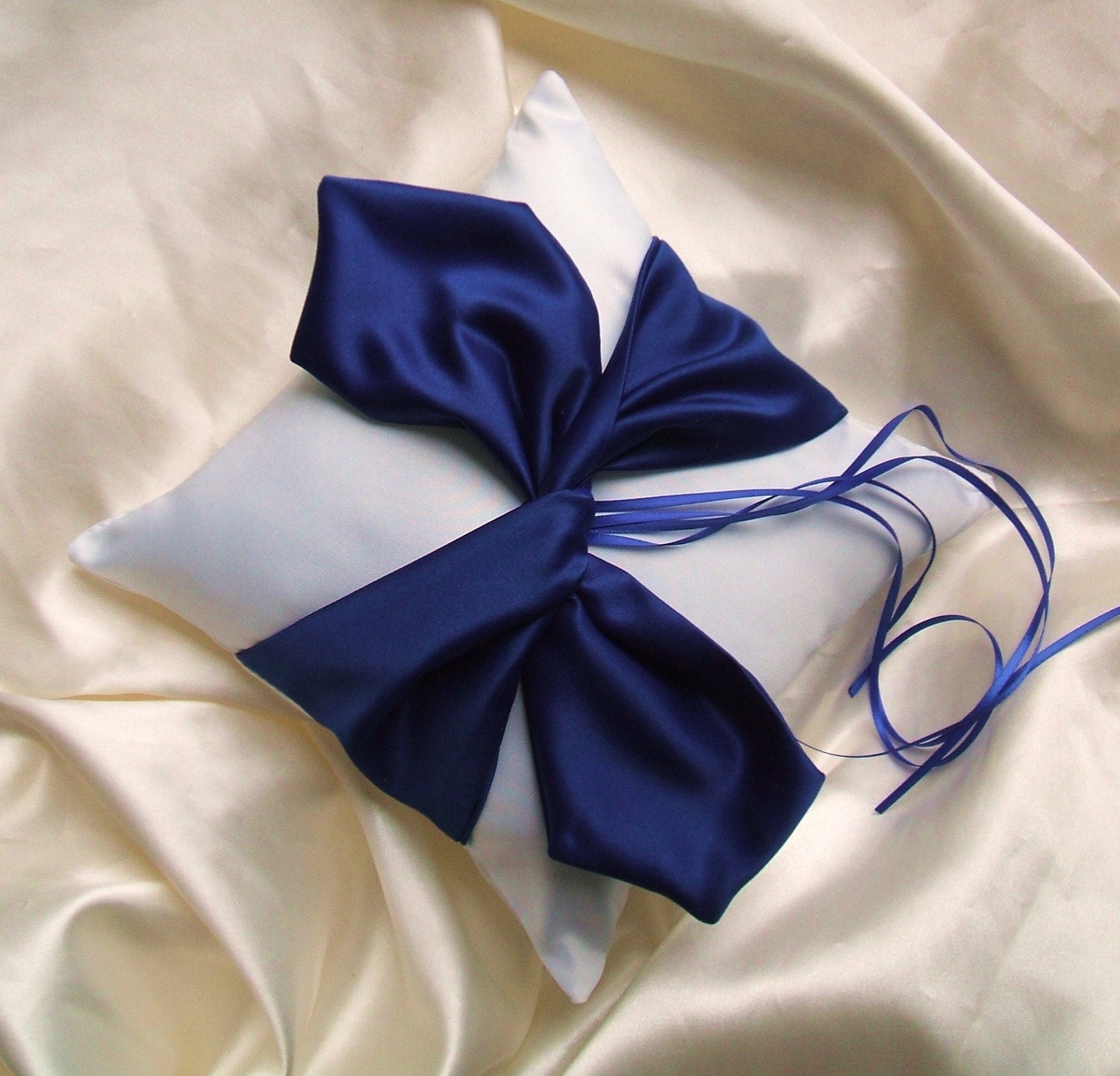 Knottie Ring Bearer Pillow...You Choose the Colors....Buy One Get One HALF OFF..shown in white/royal blue