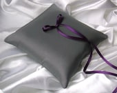 Simple Elegance Ring Bearer Pillow...You Choose Your Colors..Buy One Get One Half Off..shown in charcoal/eggplant