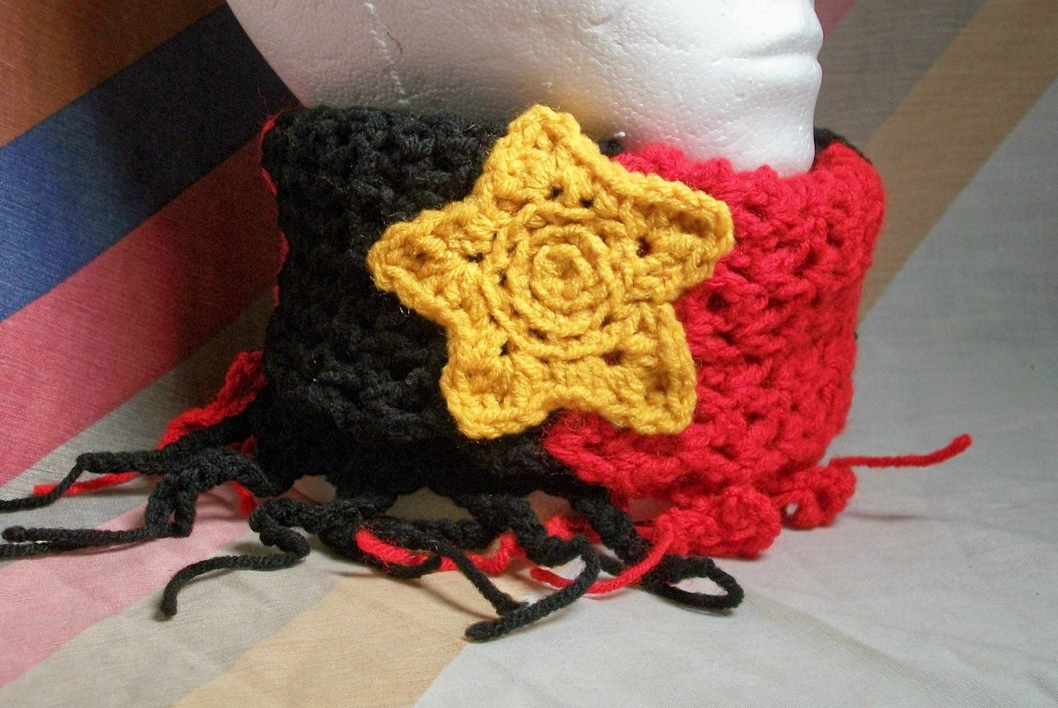 Hat. Neck warmer, cowl, star, handmade, colorful, crochet, applique, beanie, cap, scarf, gift. You're a STAR.