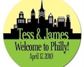 Set of Custom Wedding Stickers   -  PHILADELPHIA SKYLINE