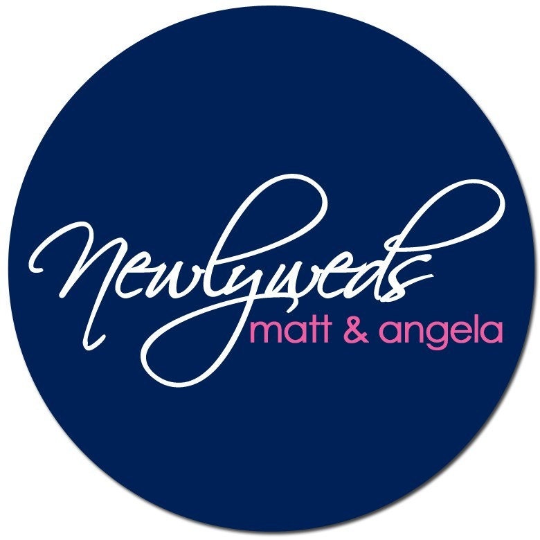 Set of Custom Wedding Stickers - THE NEWLYWEDS