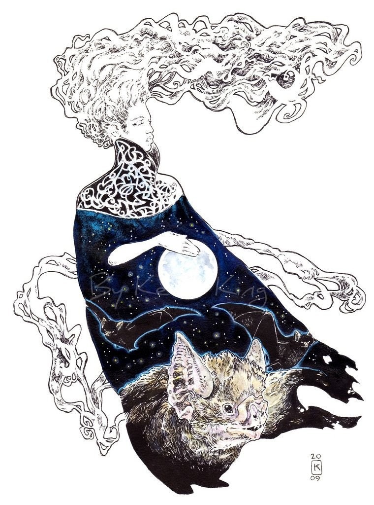Pavor Nocturnus Illustration Drawing by Kevin King Fantasy Canvas Print Art 8 X 10