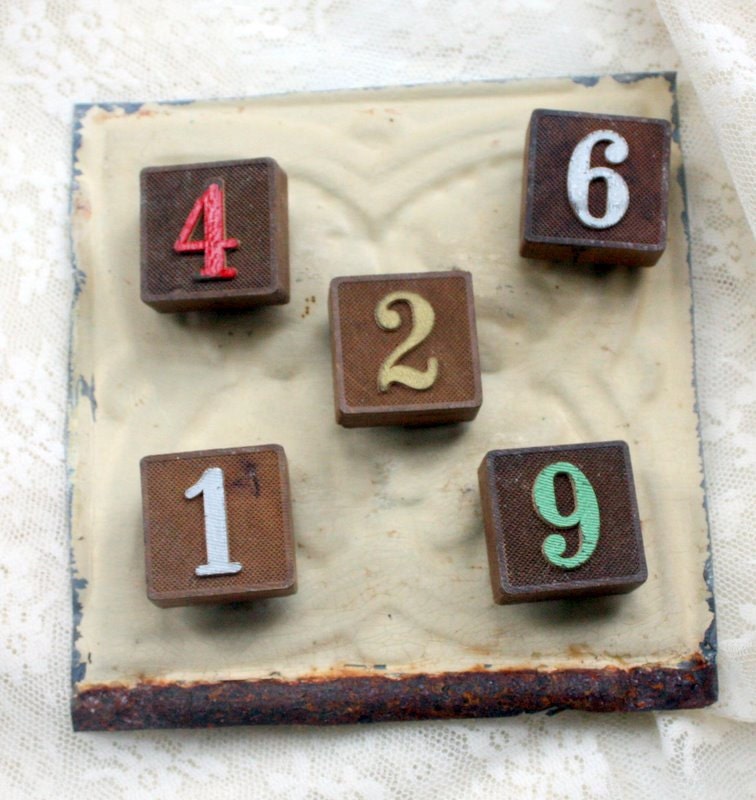Game Piece Magnet Collection on Vintage Tin Ceiling Tile