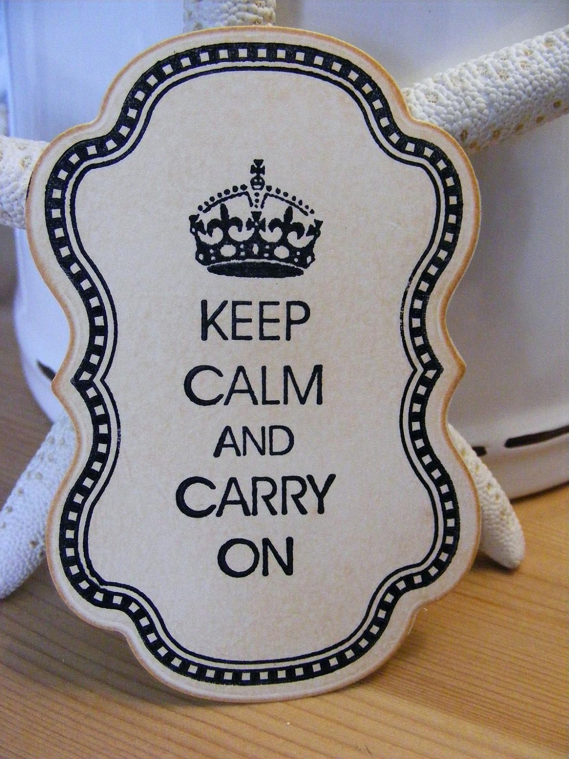 Keep Calm and Carry On Magnet Vintage Style Luxe Handmade Hand Stamped Serendipitycrafting